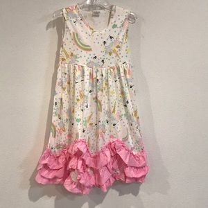 Sleeveless Ruffle Unicorn Flower girl dress Daily Wear Outfit Dress Skirt New